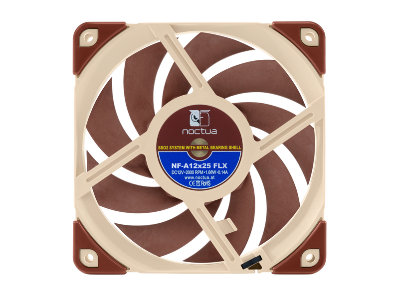 Noctua NF-A12x25 FLX - Gehäuselüfter - 120mm - Braun - 22 dBA