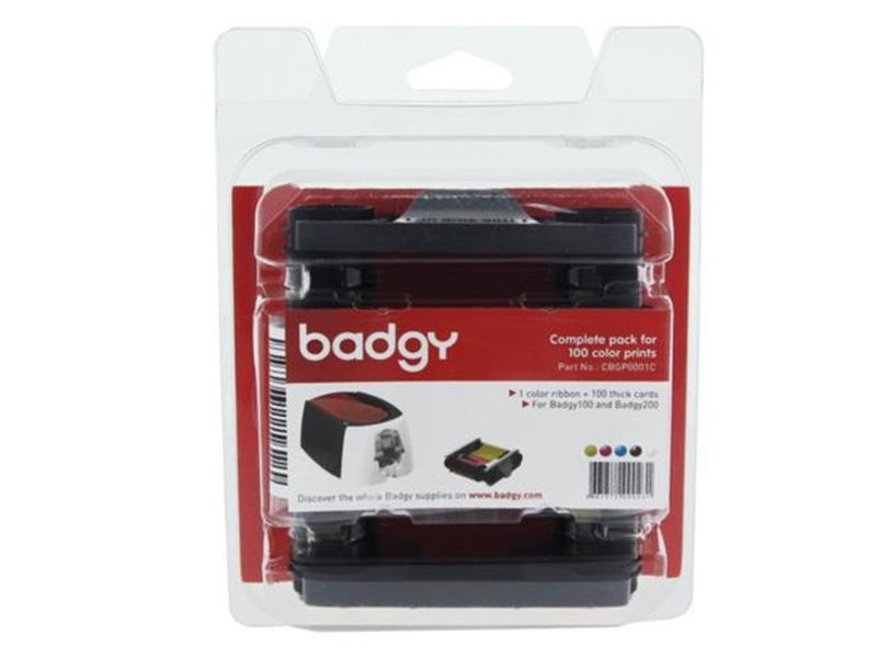 Evolis Badgy Full kit / CBGP0001C - Print ribbon cassete / PVC cards kit Farbe (Cyan, Magenta, Gelb, Schwarz, Transparent)