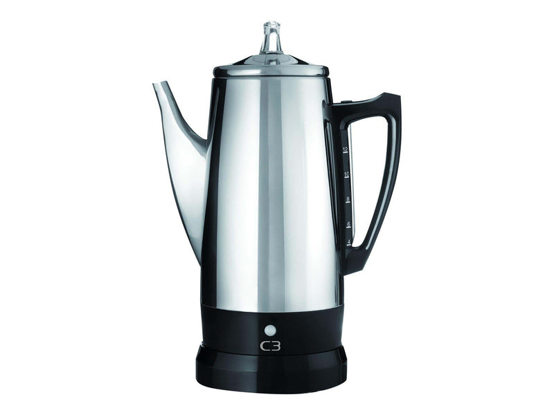 C3 Basic Eco - electric percolator - bright stainless steel