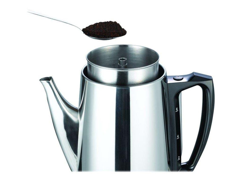 C3 Basic Eco - electric percolator - bright stainless steel