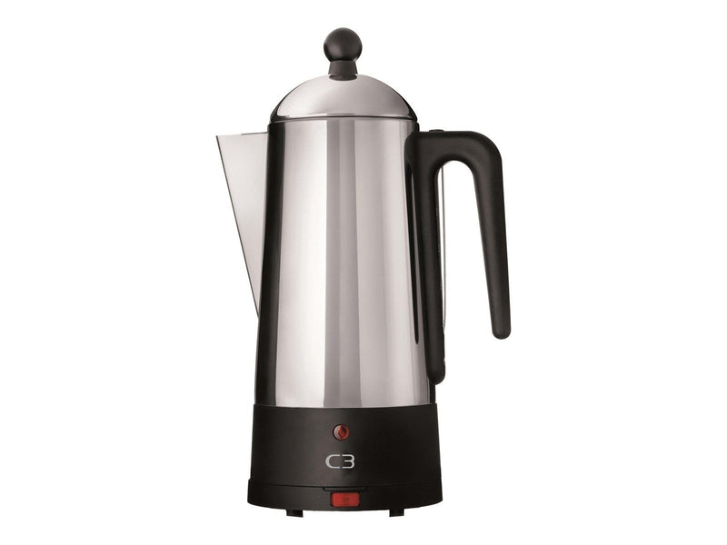 C3 Design Eco - electric percolator - black/brushed stainless steel