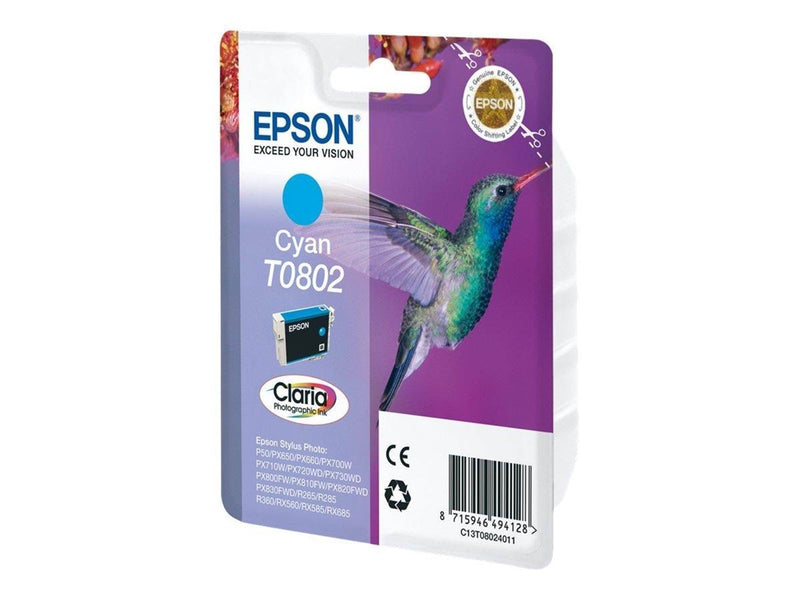 Epson T0802 - Cyan Ink - Tintenpatrone Cyan