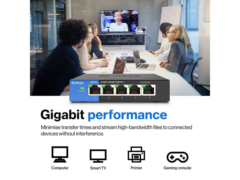 Linksys LGS105 5-Port Business Desktop Gigabit Switch
