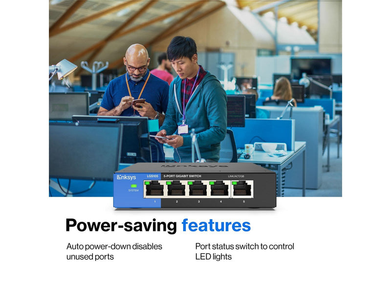 Linksys LGS105 5-Port Business Desktop Gigabit Switch
