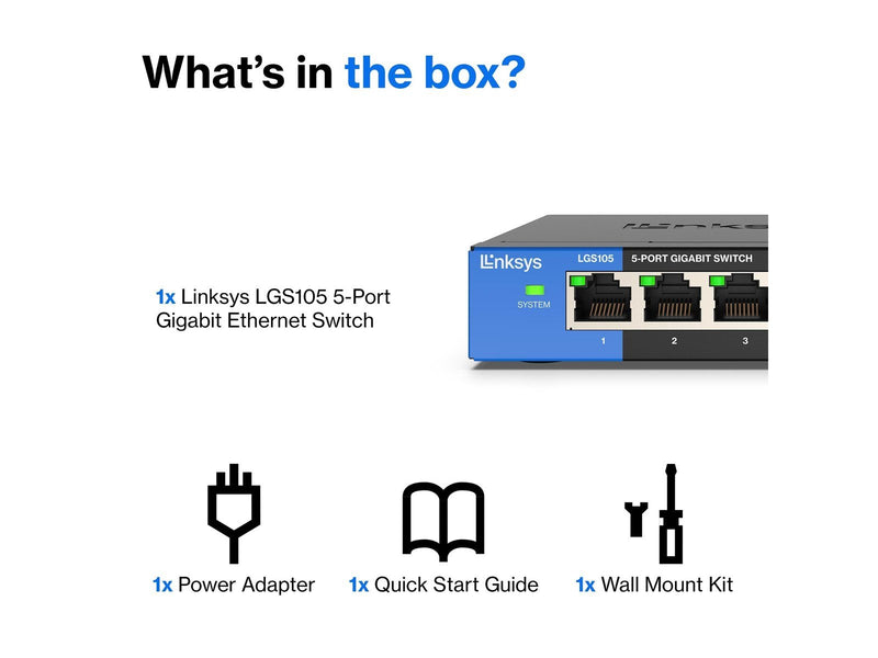 Linksys LGS105 5-Port Business Desktop Gigabit Switch