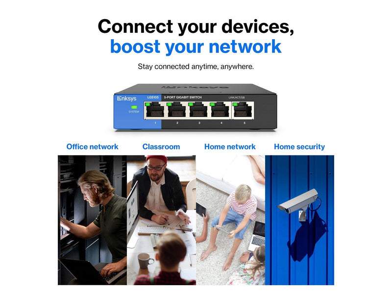 Linksys LGS105 5-Port Business Desktop Gigabit Switch