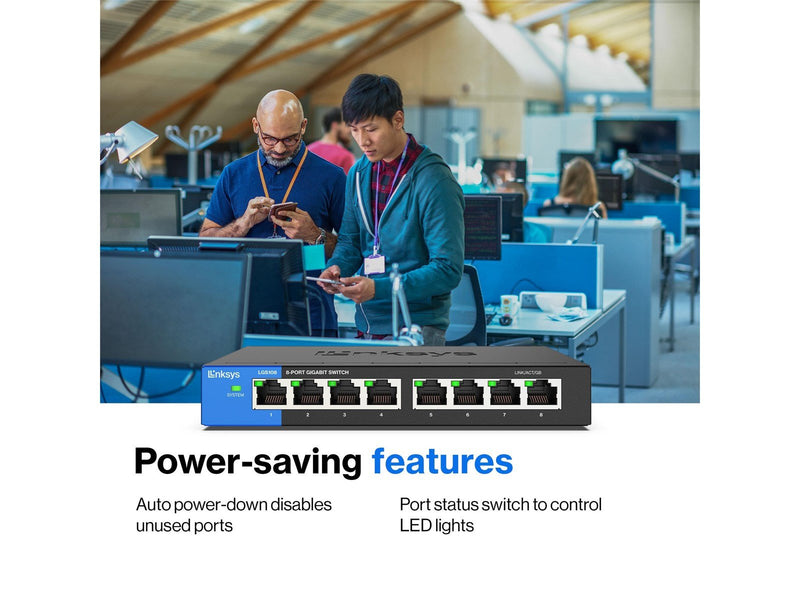 Linksys LGS108 8-Port Business Desktop Gigabit Switch
