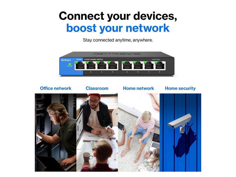 Linksys LGS108 8-Port Business Desktop Gigabit Switch