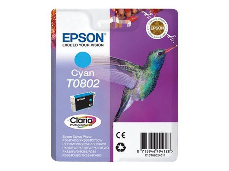 Epson T0802 - Cyan Ink - Tintenpatrone Cyan