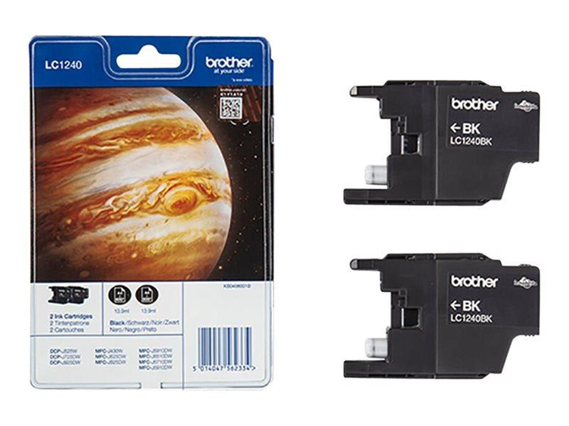 Brother LC1240BKBP2 / LC1240BKBP2 2-Pack Black Ink - Tintenpatrone Schwarz