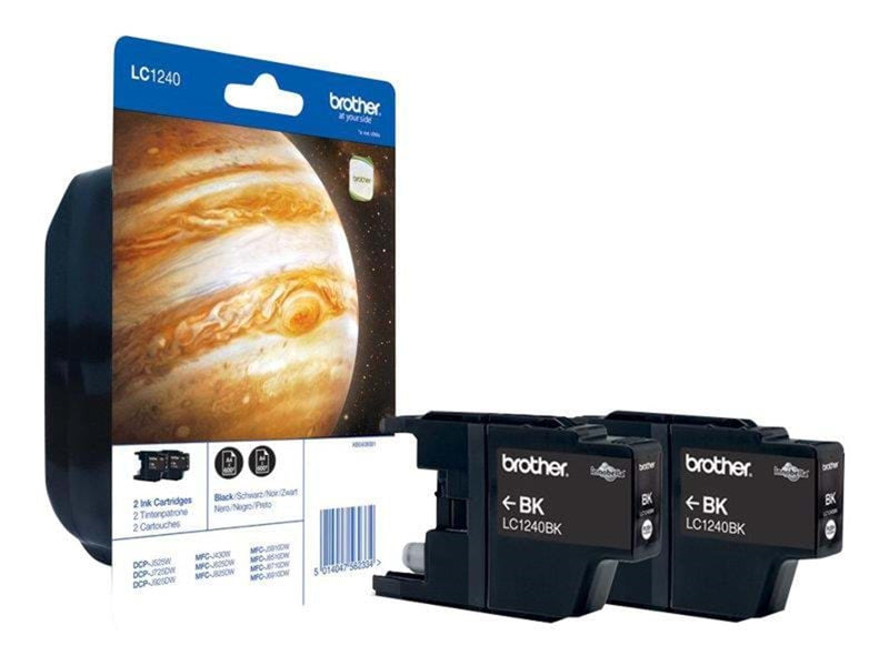 Brother LC1240BKBP2 / LC1240BKBP2 2-Pack Black Ink - Tintenpatrone Schwarz