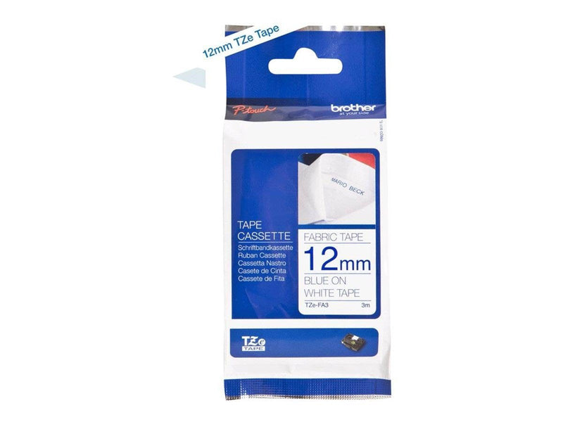 Brother TZFA3 - Navy Blue On White - Roll (1.2 cm x 3 m)