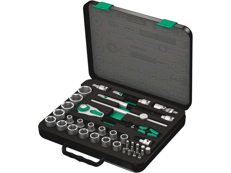 Wera 8100 SC 2 Zyklop Speed-Knarrensatz, 1/2"-Antrieb, metrisch, 37-teilig
