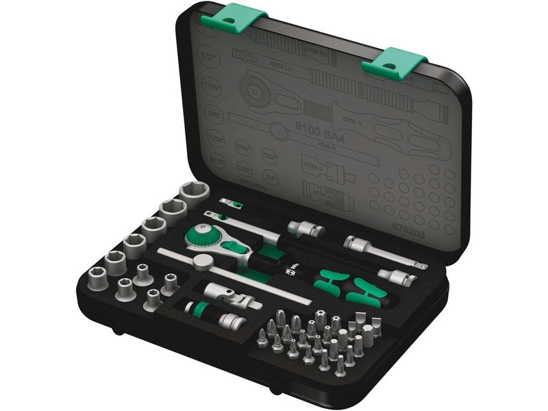 Wera 8100 SA 4 Zyklop Speed-Knarrensatz, 1/4"-Antrieb, zöllig, 41-teilig
