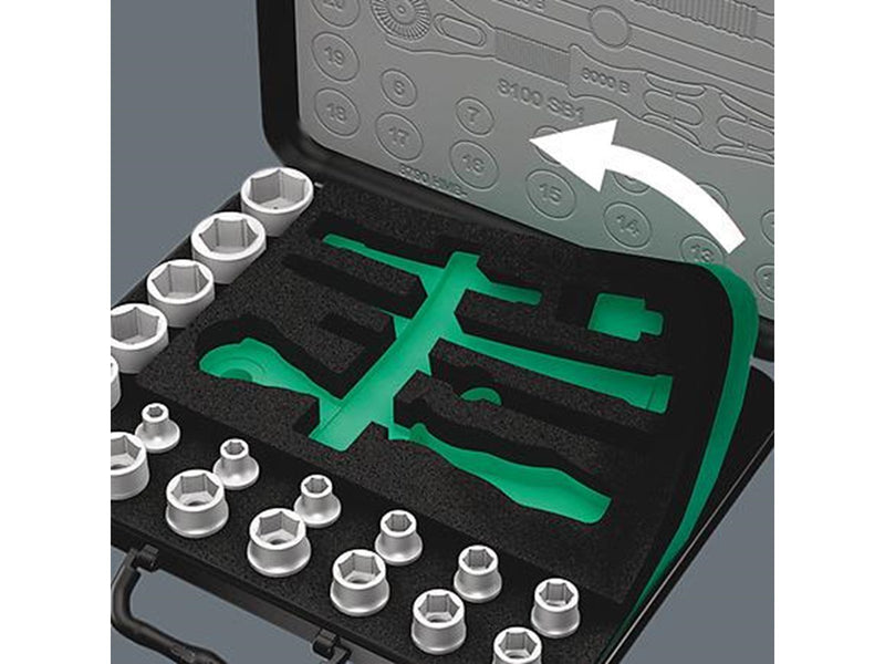 Wera 8100 SA 4 Zyklop Speed-Knarrensatz, 1/4"-Antrieb, zöllig, 41-teilig