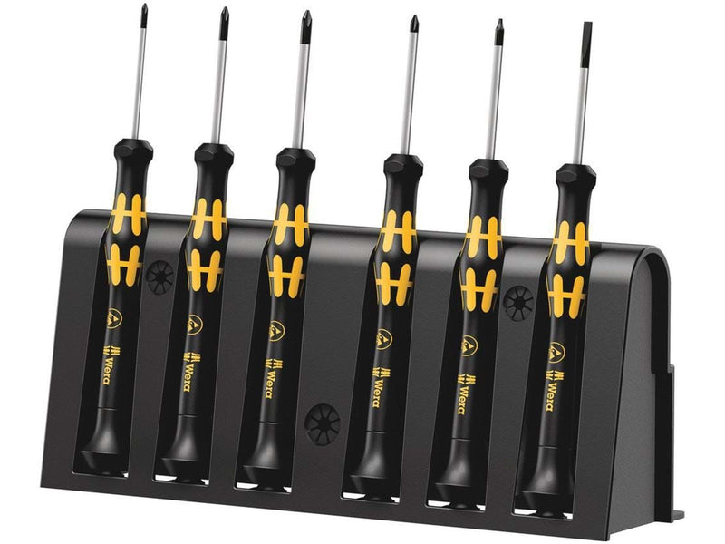 Wera 1550/6 ESD Elektroniker-Schraubendrehersatz + Rack, 9-teilig