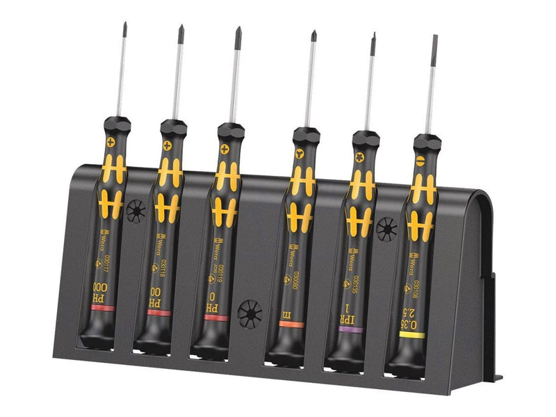 Wera 1550/6 ESD Elektroniker-Schraubendrehersatz + Rack, 9-teilig