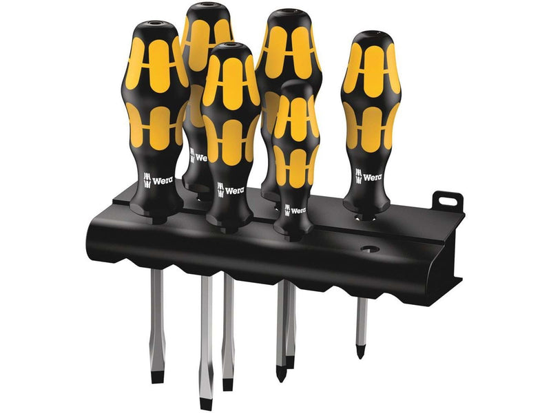 Wera 932 S/6 Schraubendrehersatz Kraftform : Der Schraubmeißel + Rack, 6-teilig