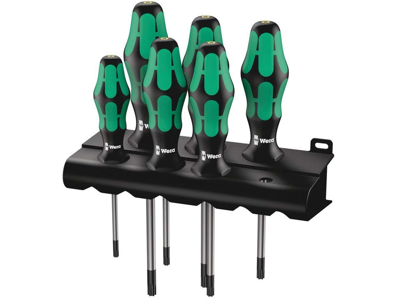 Wera 367/6 TORX® BO Kraftform Plus TORX® BO-Schraubendrehersatz + Rack, 6-teilig