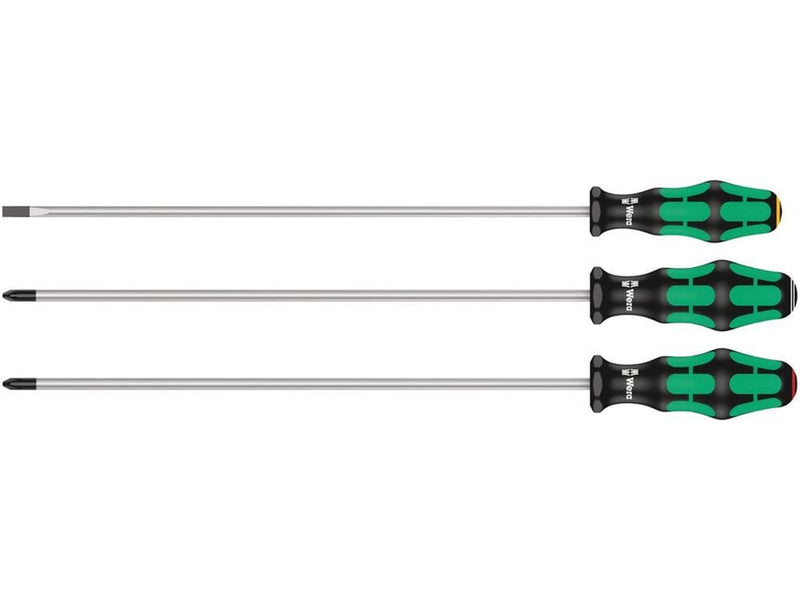 Wera 335/350/355/3 Schraubendrehersatz Kraftform Plus mit 300 mm langen Klingen, 3-teilig