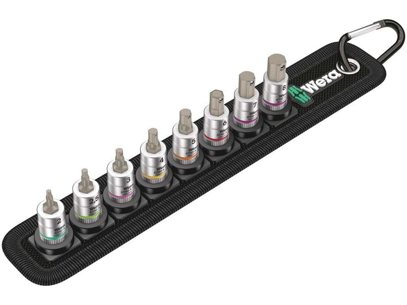 Wera Belt 2 Zyklop Bitnuss-Satz Innensechskant, mit Haltefunktion, 1/4"-Antrieb, 8-teilig