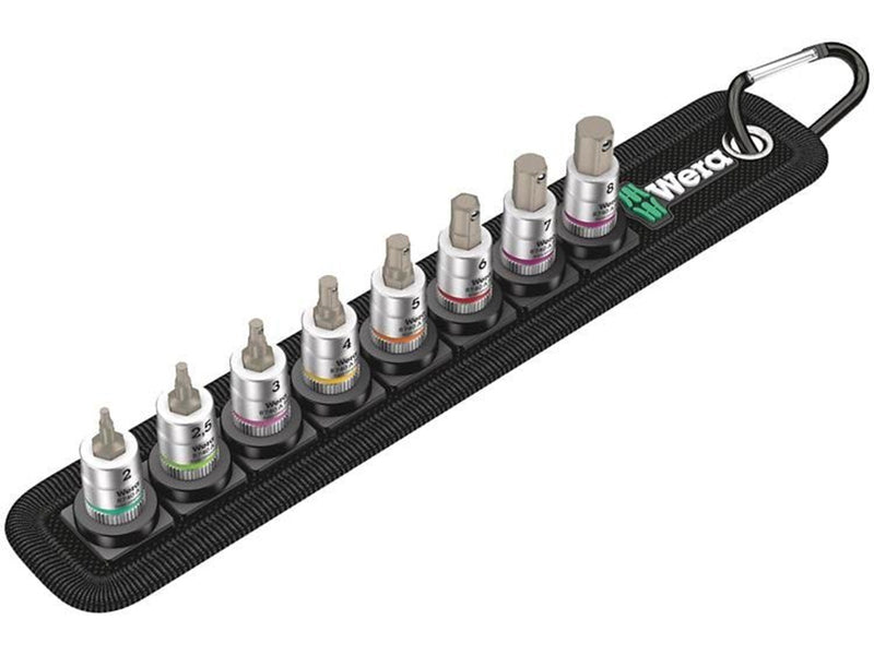 Wera Belt 2 Zyklop Bitnuss-Satz Innensechskant, mit Haltefunktion, 1/4"-Antrieb, 8-teilig
