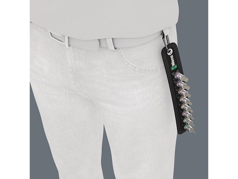 Wera Belt 2 Zyklop Bitnuss-Satz Innensechskant, mit Haltefunktion, 1/4"-Antrieb, 8-teilig