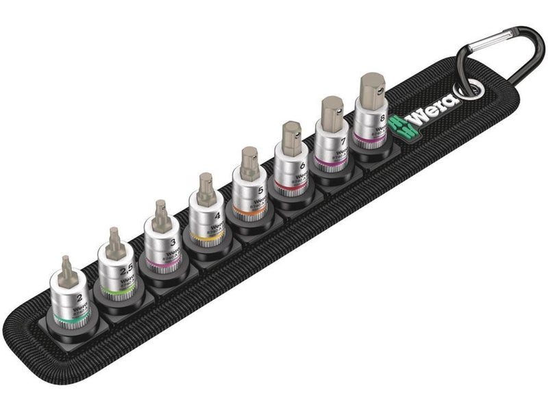 Wera Belt 2 Zyklop Bitnuss-Satz Innensechskant, mit Haltefunktion, 1/4"-Antrieb, 8-teilig