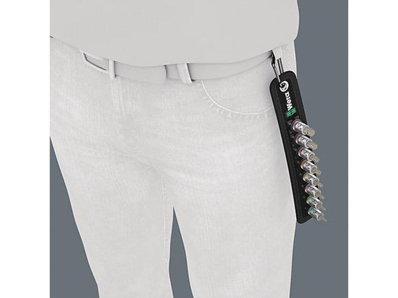 Wera Belt 2 Zyklop Bitnuss-Satz Innensechskant, mit Haltefunktion, 1/4"-Antrieb, 8-teilig