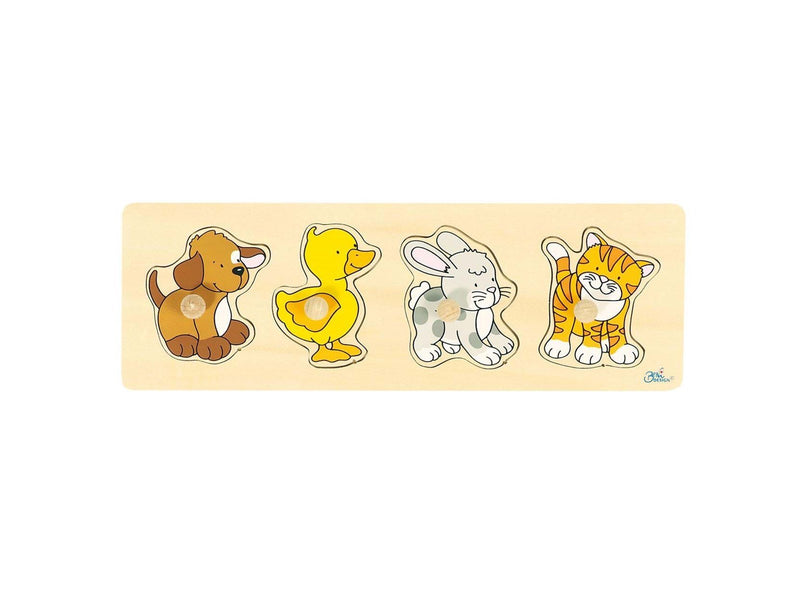 Goki Wooden Bubble Puzzle Dog Duck Rabbit Cat