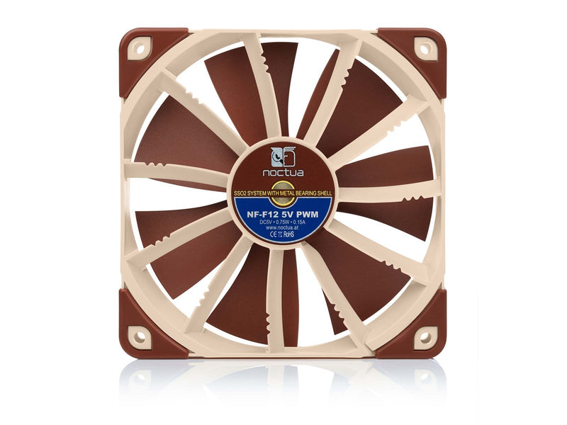 Noctua NF-F12 5V PWM - Gehäuselüfter - 120mm - Braun - 22 dBA