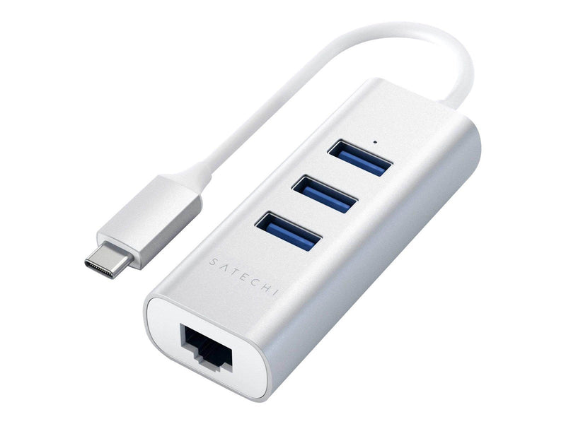 Satechi USB-C Aluminium hub - 3 port USB 3.0 + Ethernet Silver USB-Hubs - USB 3.0 - 3 - silber
