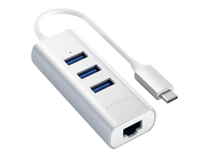 Satechi USB-C Aluminium hub - 3 port USB 3.0 + Ethernet Silver USB-Hubs - USB 3.0 - 3 - silber