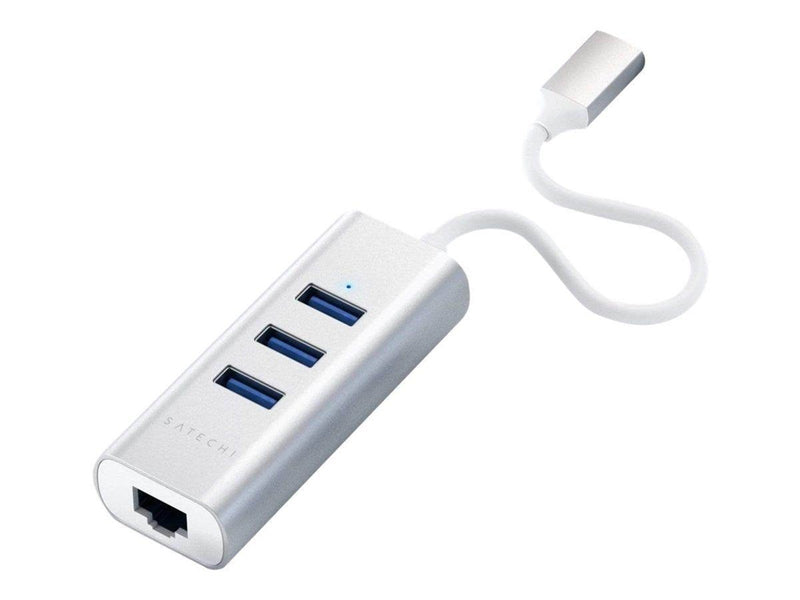 Satechi USB-C Aluminium hub - 3 port USB 3.0 + Ethernet Silver USB-Hubs - USB 3.0 - 3 - silber