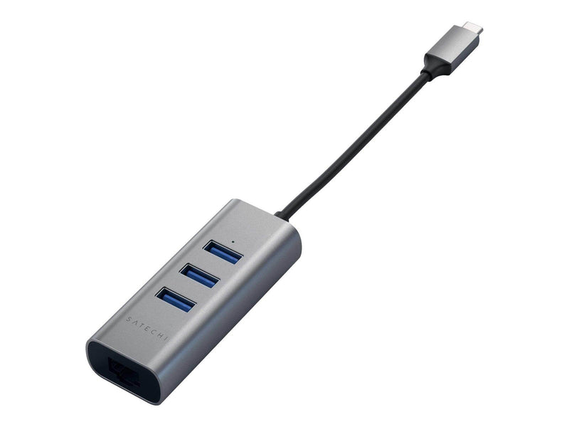 Satechi Type-C 2-in-1 USB Hub (with Ethernet) USB-Hubs - USB 3.0 - 3 - Grau