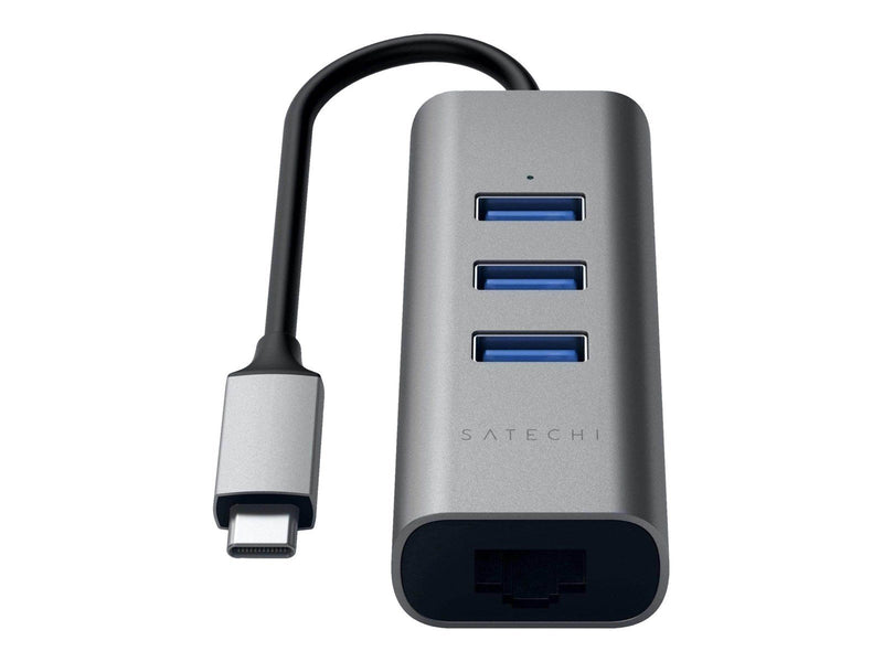 Satechi Type-C 2-in-1 USB Hub (with Ethernet) USB-Hubs - USB 3.0 - 3 - Grau