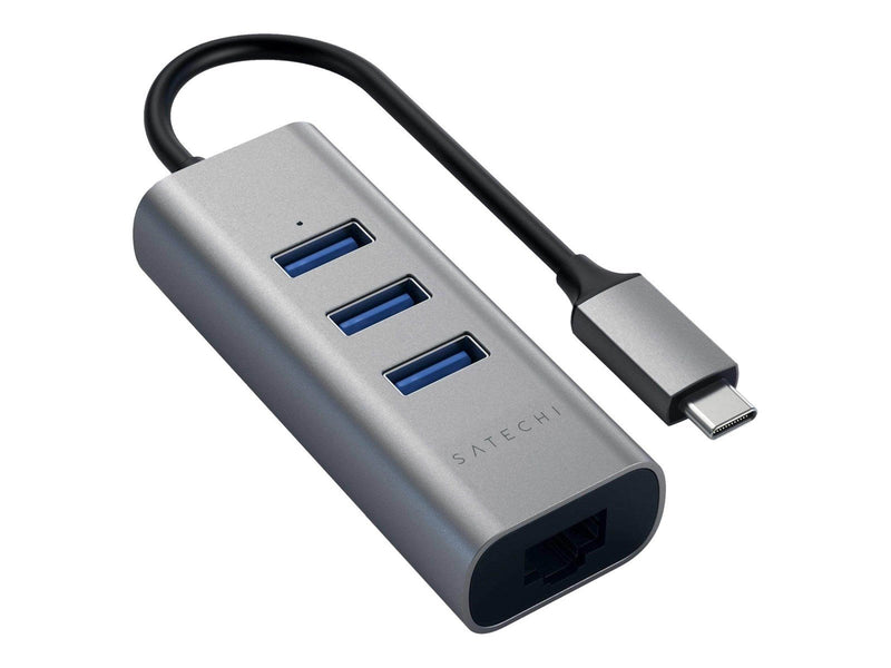 Satechi Type-C 2-in-1 USB Hub (with Ethernet) USB-Hubs - USB 3.0 - 3 - Grau