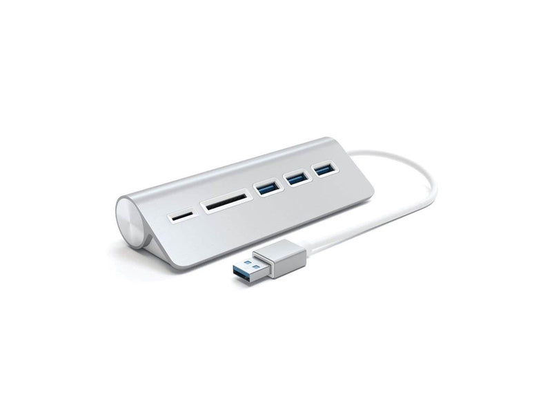 Satechi Aluminum USB 3.0 Hub & Card Reader Silver USB-Hubs - USB 3.0 - 3 - silber