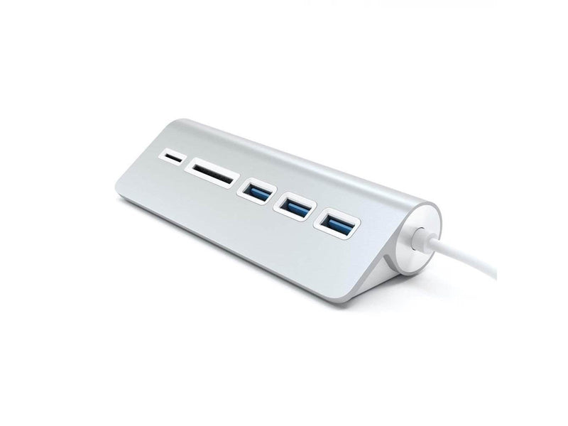 Satechi Aluminum USB 3.0 Hub & Card Reader Silver USB-Hubs - USB 3.0 - 3 - silber
