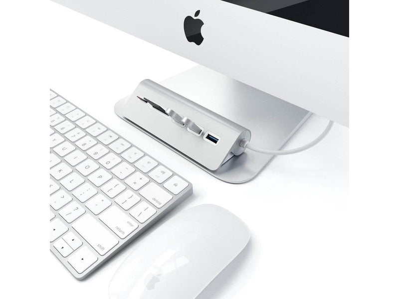 Satechi Aluminum USB 3.0 Hub & Card Reader Silver USB-Hubs - USB 3.0 - 3 - silber