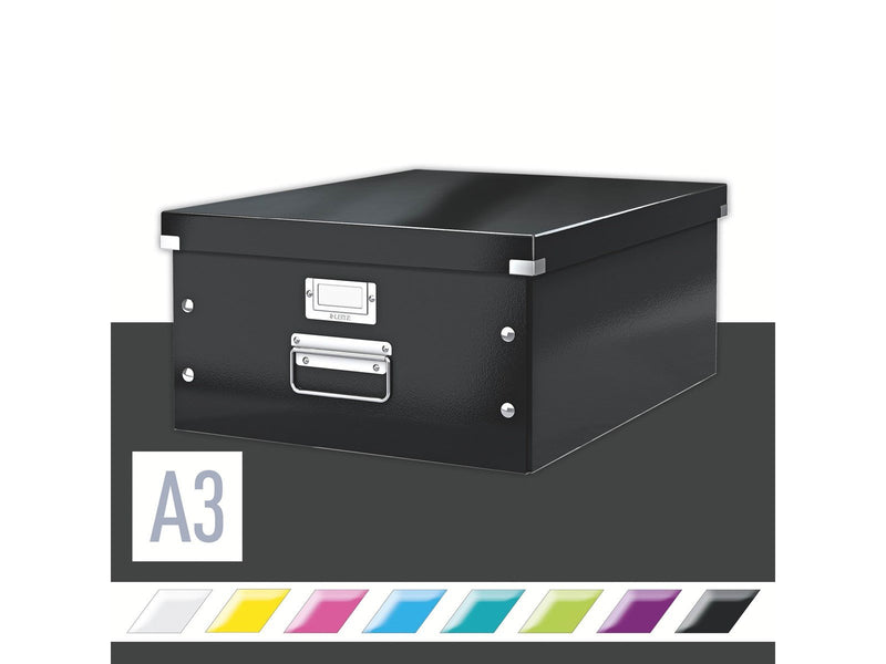 Leitz  Click & Store WOW Aufbewahrungs- und Transportbox Groß (Für A3) Schwarz