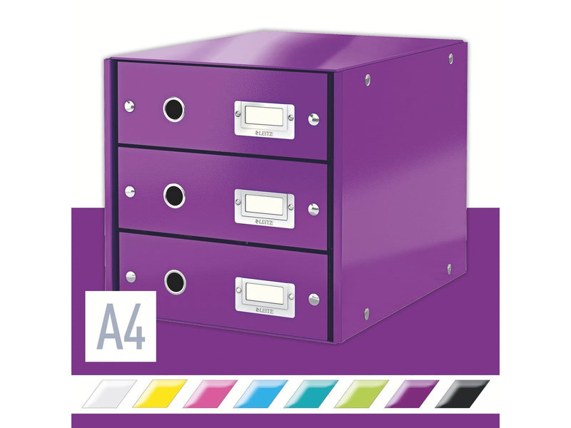 Leitz  Click & Store WOW Schubladenset (3 Schubladen) Violett