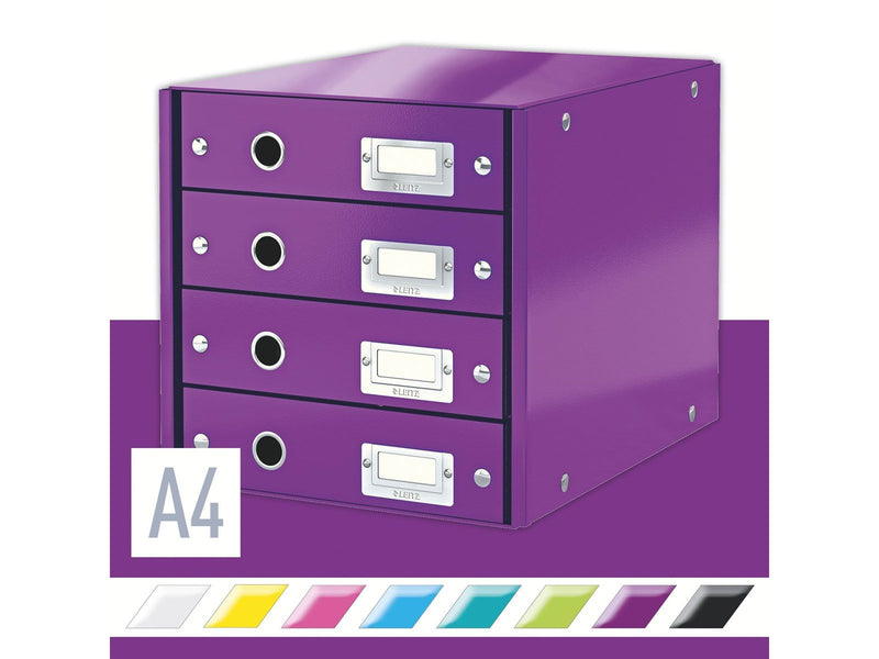 Leitz  Click & Store WOW Schubladenset (4 Schubladen) Violett