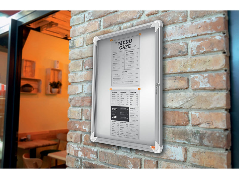 Nobo Premium Plus Schaukasten für den Innenbereich 4 x A4, magnetisch, Klapptür
