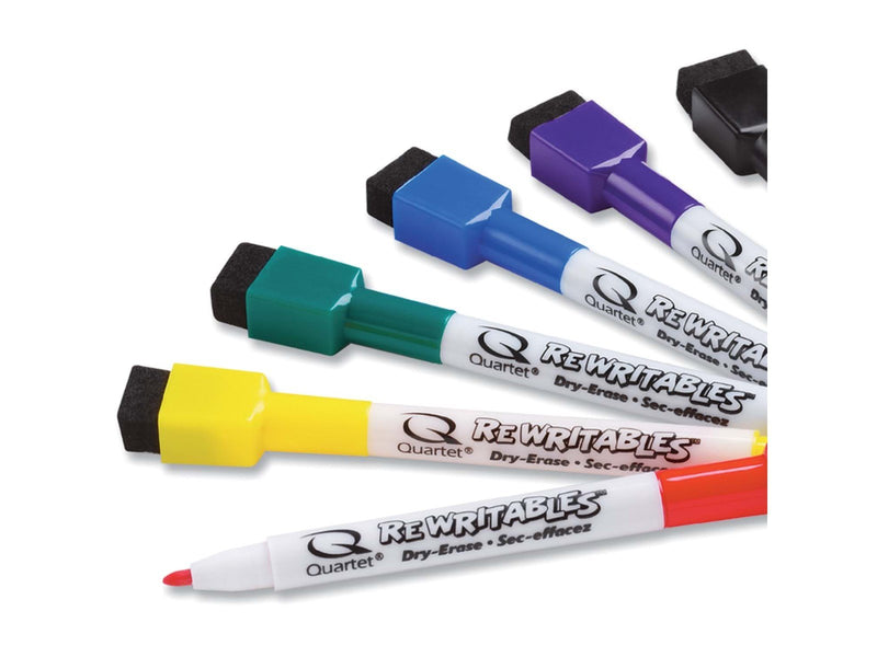 Nobo Quartet ReWritables - Marker - Black, Red, Blue, Green, Yellow, Purple (Pack of 6)
