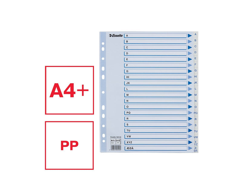 Esselte Indices  PP A4 Maxi A-Å White