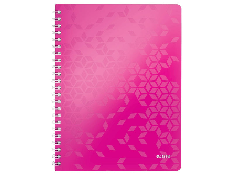 Leitz  WOW Collegeblock A4 liniert, spiralgebunden mit PP-Einband Pink