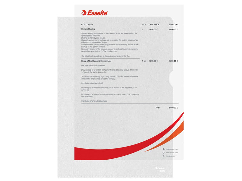 Esselte  Sichthülle Standard Plus Farblos