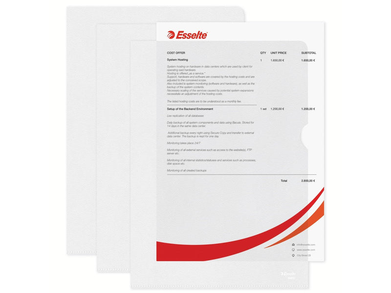 Esselte  Sichthülle Standard Plus Farblos