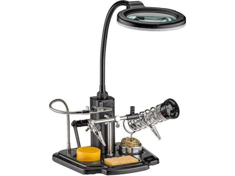Fixpoint Soldering aid with LED lamp black